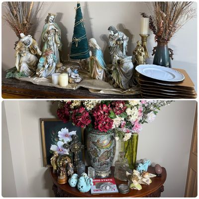 Sale Photo Thumbnail #18: Nativity Set and a Large Group of Decorative Home Accents including an Original Painting