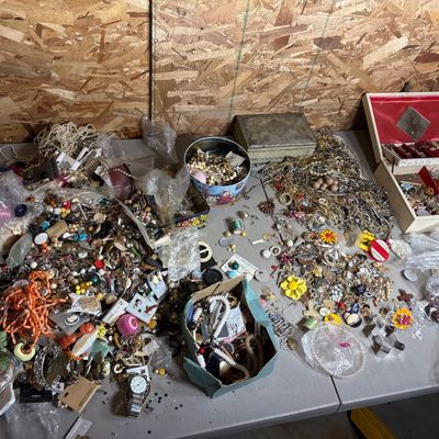 Sale Photo Thumbnail #52: Assortment of Vintage Costume Jewelry and Craft Notions, Approximately 40 lbs