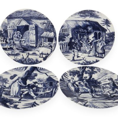 Sale Photo Thumbnail #37: A Set of Four Andrea by Sadek Country Courtship Porcelain Plates