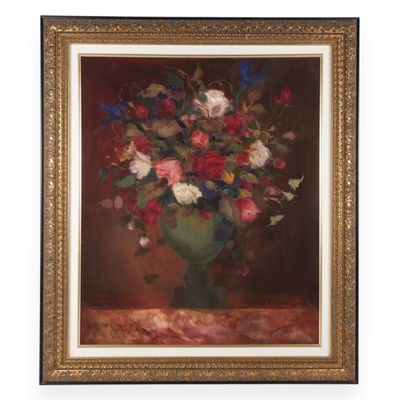 Sale Photo Thumbnail #2: Klassen Floral Still Life Oil on Canvas