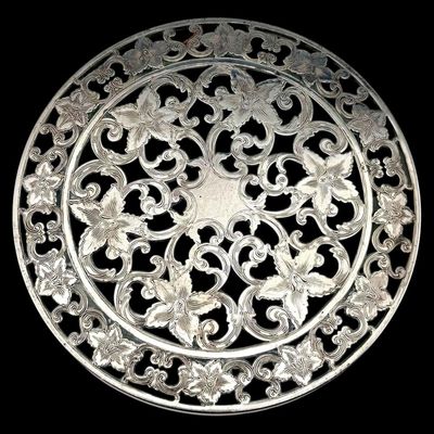 American Sterling Silver & Glass Trivet