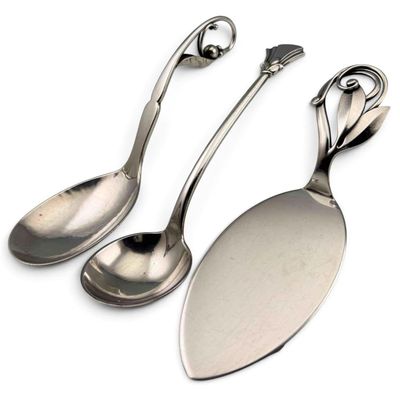 Danish Silver Serving Pieces, Including Georg Jensen