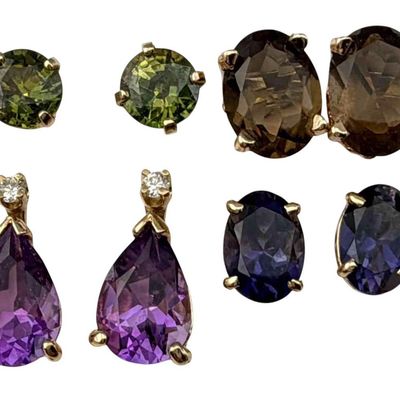 14K Gem Set Earrings