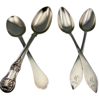 Grouping Of Silver Tablespoons