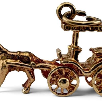 14k Horse & Buggy Charm