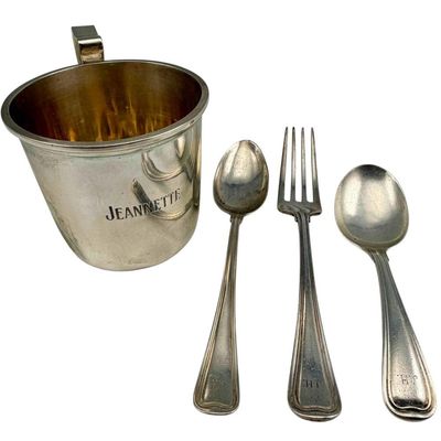 Sterling Silver Baby Cup & Flatware