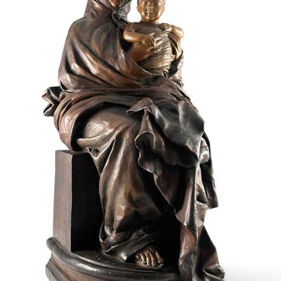 Friedrich Goldscheider (1845-1897), Virgin & Child, After Nicolo Barabino, Terracotta Sculpture