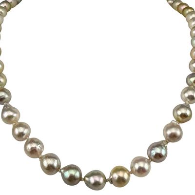 Pearl Necklace with 14k Ball Clasp