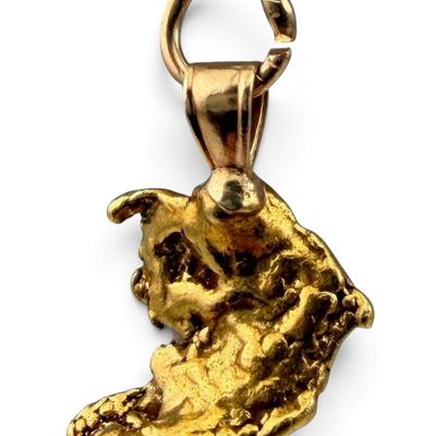 22k Gold Nugget Charm on 14k Bail