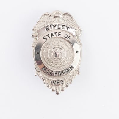 Ripley MI Volunteer Fire Department Hat Badge