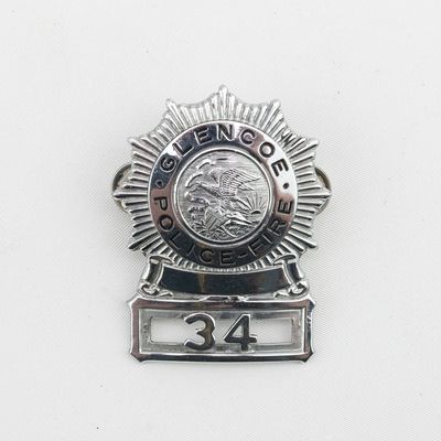Glencoe IL Police & Fire Hat Badge #34