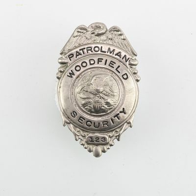 Woodfield IL Security Patrolman Badge #123