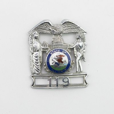 Illinois Police Hat Badge #119