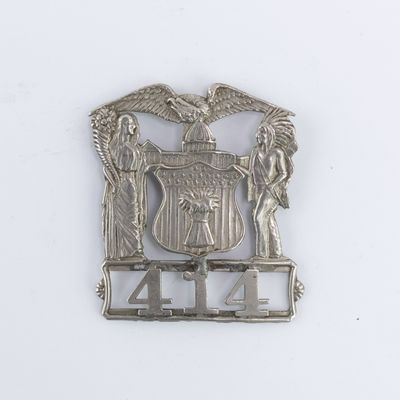 Illinois Police Hat Badge #414