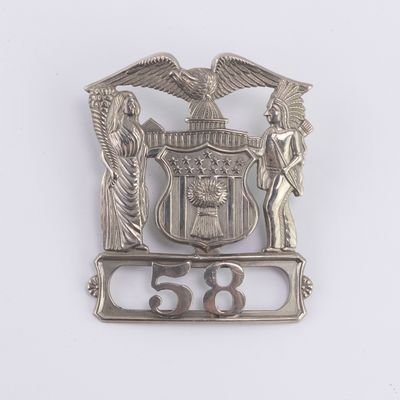 Illinois Police Hat Badge #58