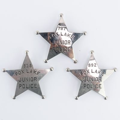 Fox Lake IL Junior 5 Point Police Stars (3)