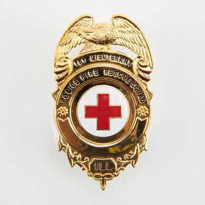 IL Police & Fire Rescue Squad 1st Lieutenant Badge
