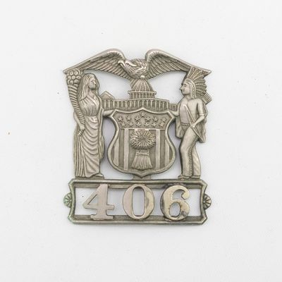 Illinois Police Hat Badge #406