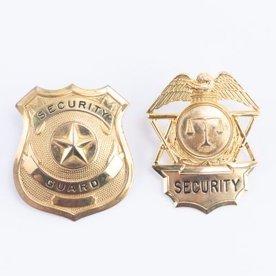 Security Guard Gold Hat Badges (2)