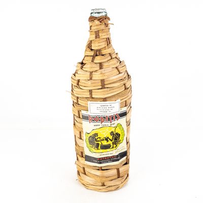 Vintage Roditis Wicker-Wrapped Glass Bottle