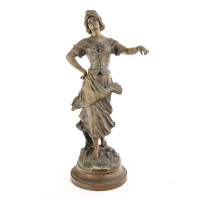 Art Nouveau Young Woman Sculpture