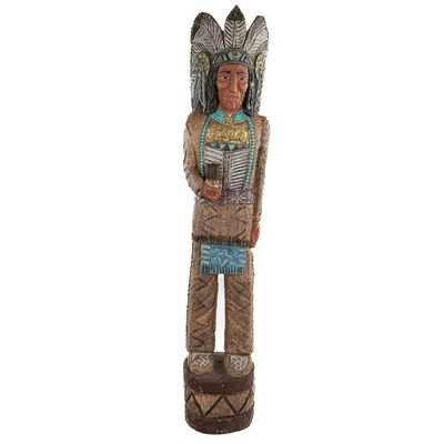 Hand-Carved Frank Gallagher Cigar Indian