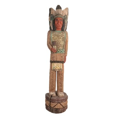 Hand-Carved Frank Gallagher Cigar Indian