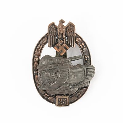 Sale Photo Thumbnail #181: WWII German Panzer Assault Badge 25 Engagements