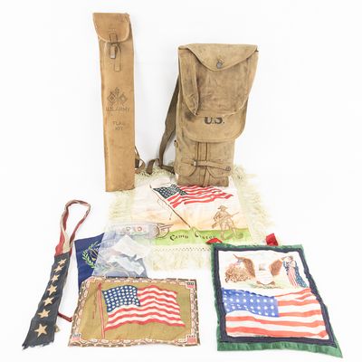 Sale Photo Thumbnail #336: WWI US Grouping Sweetheart Pennant Flag Kit Pack