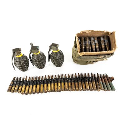 Sale Photo Thumbnail #311: 3 Inert WWII MKII Training Grenades & Dummy Ammo