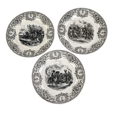 Sale Photo Thumbnail #72: Trio of 19th C. Napoleon Keramis Pottery Plates