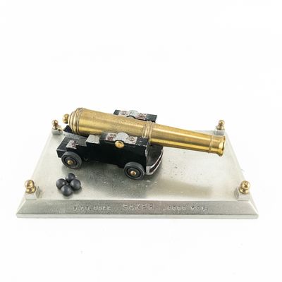 Sale Photo Thumbnail #301: Brass Miniature Signal Cannon w/Stand