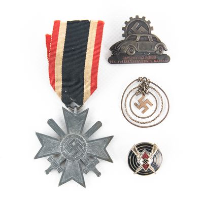 Sale Photo Thumbnail #158: WWII German Medal & VW Pin Set