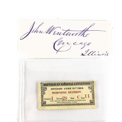 Sale Photo Thumbnail #66: 1904 RNC Ticket & Mayor John Wentworth Auto