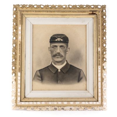 Sale Photo Thumbnail #75: CW 19th Century Union Soldier Charcoal Portrait