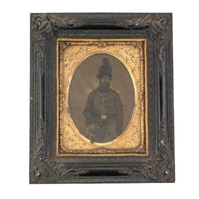 Sale Photo Thumbnail #40: 19th-Century Military Tintype 1/4 Plate