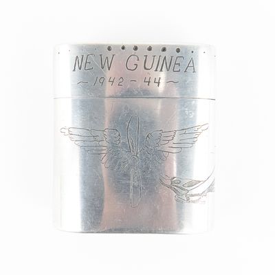 Sale Photo Thumbnail #83: Silvered Metal Trench Art Cigarette Case