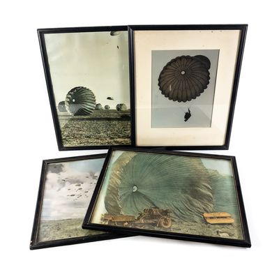 Sale Photo Thumbnail #240: 4 Framed US Airborne Paratrooper Prints