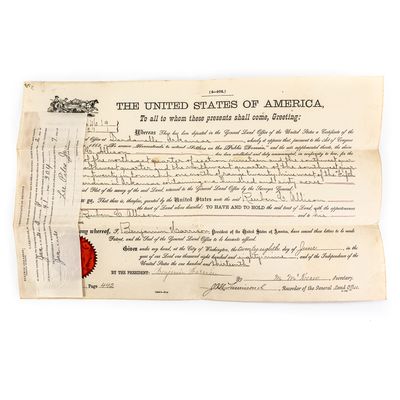 Sale Photo Thumbnail #62: 1889 Benjamin Harrison Homestead Land Grant