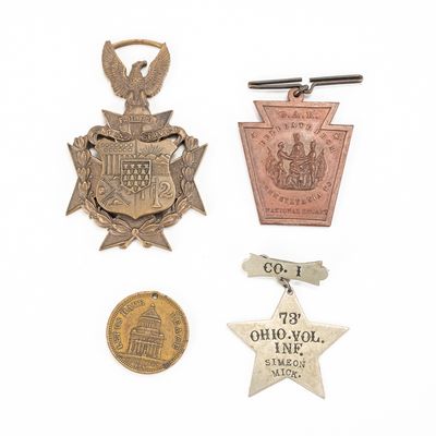 Sale Photo Thumbnail #46: Civil War Veteran Medals & Medallions, One Named