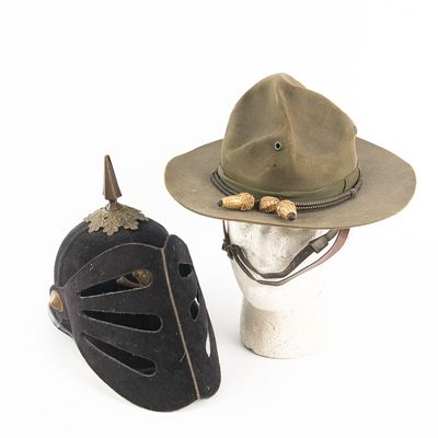 Sale Photo Thumbnail #113: US M1910 Campaign Hat & Theatrical Helmet