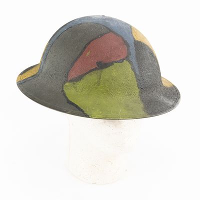 Sale Photo Thumbnail #105: WWI US Camo Painted Helmet