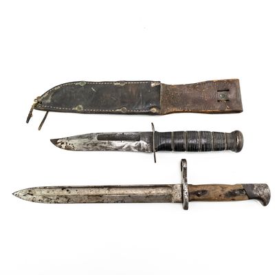 Sale Photo Thumbnail #203: Mauser Bayonet & US Marine KABAR Knife w/Sheath