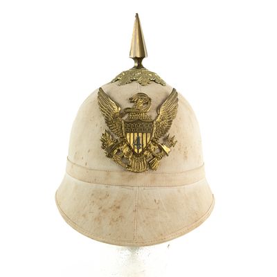 Sale Photo Thumbnail #27: Span Am War US Army M1887 4th Cav. Pith Sun Helmet