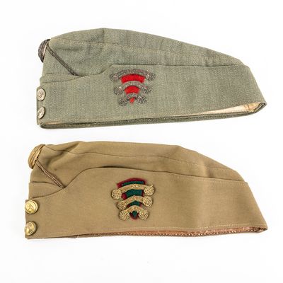 Sale Photo Thumbnail #136: Pair WWII Hungarian Royal Army Side Caps