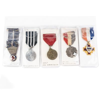 Sale Photo Thumbnail #294: 5 Medical Related Badges Red Cross Boy Scouts etc