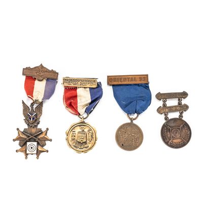 Sale Photo Thumbnail #45: Antique Chicago, Fraternal & Military Medals (4)