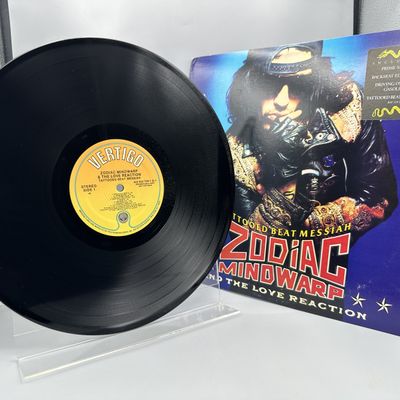 Zodiac Mindwarp & The Love Reation: Tattooed Beat Messiah (1988), promo label, hype sticker on cover