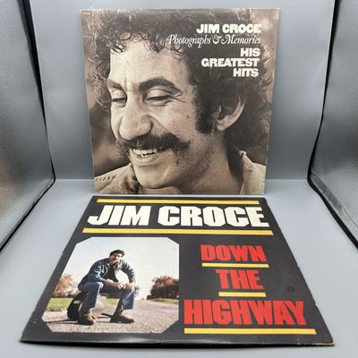 Jim Croce (2 LP Lot): Photographs & Memories - His Greatest Hits (1977), reissue; and Down The Highway (1980)