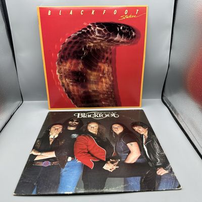Blackfoot (2 LP Lot): Blackfoot Strikes (1979); and Siogo (1983), promo notch in cover
